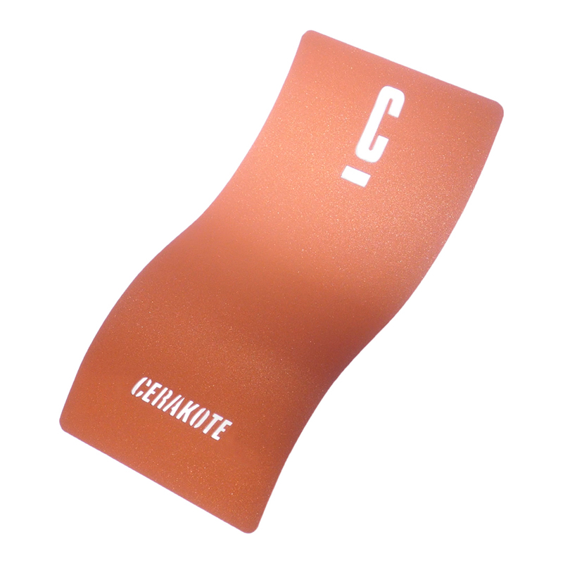 Cerakote color sample card in an orange hue, displaying the brand name 'Cerakote' and a stylized letter 'C'.