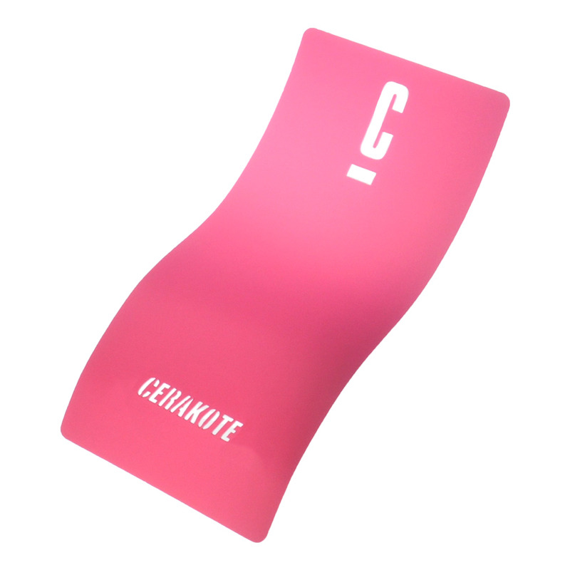 A pink, curved spatula with white text reading 'CERAKOTE' on one end.
