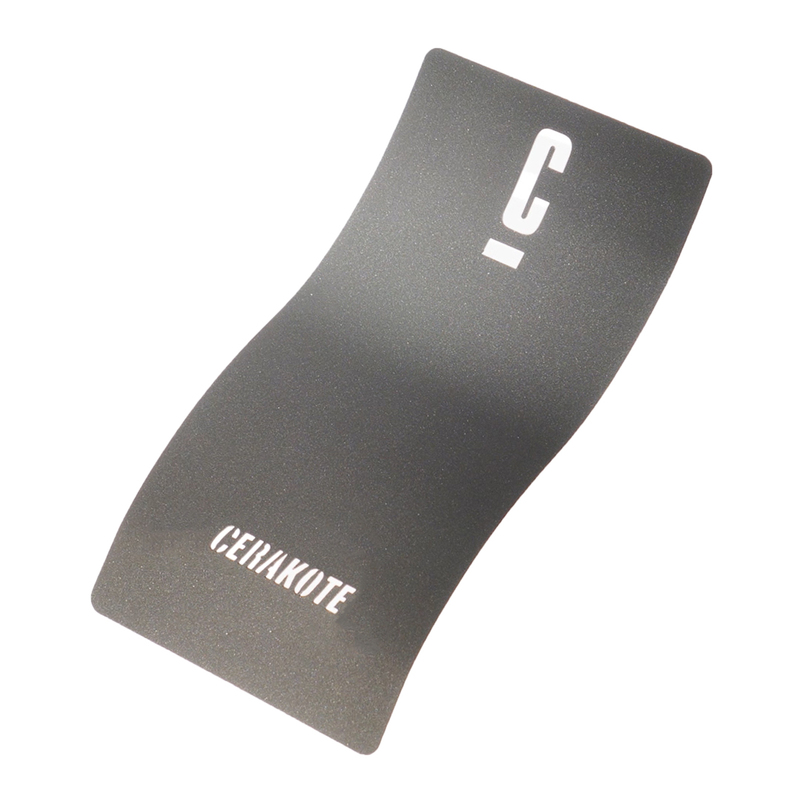 A curved, matte black surface with the text 'CERAKOTE' printed in white.